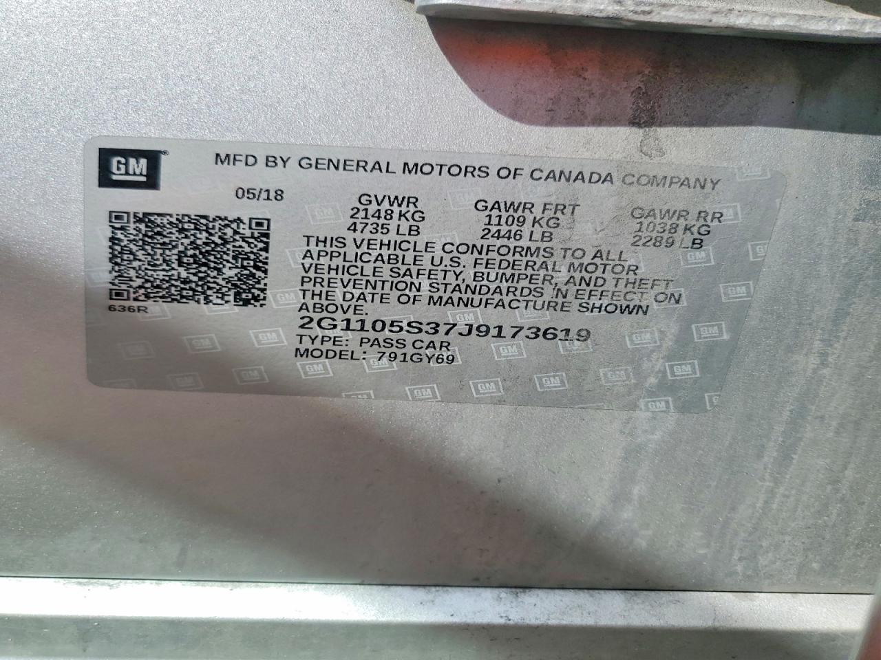 CHEVROLET IMPALA 2018 — 14