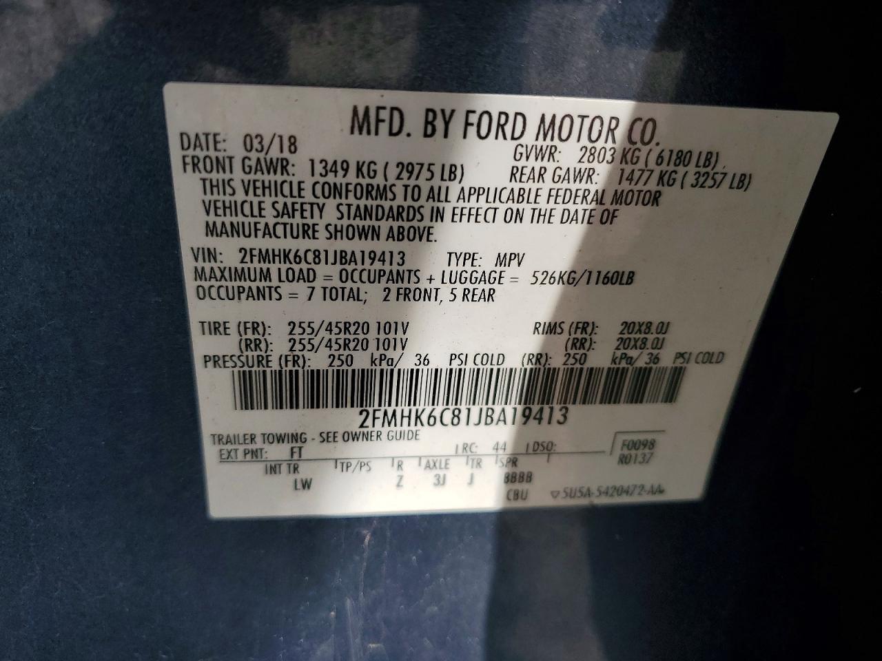 FORD FLEX 2018 — 14