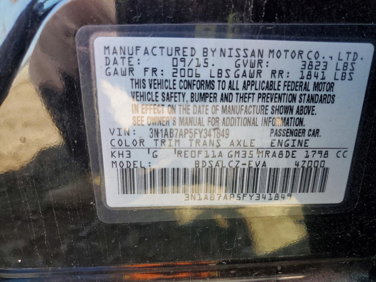 NISSAN SENTRA 2015 — 14