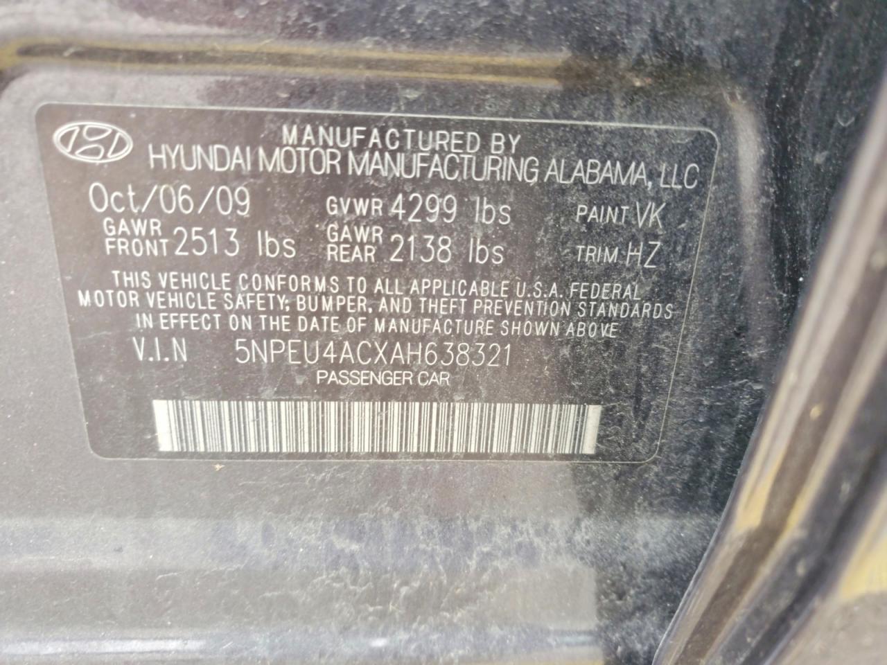 HYUNDAI SONATA 2010 — 13