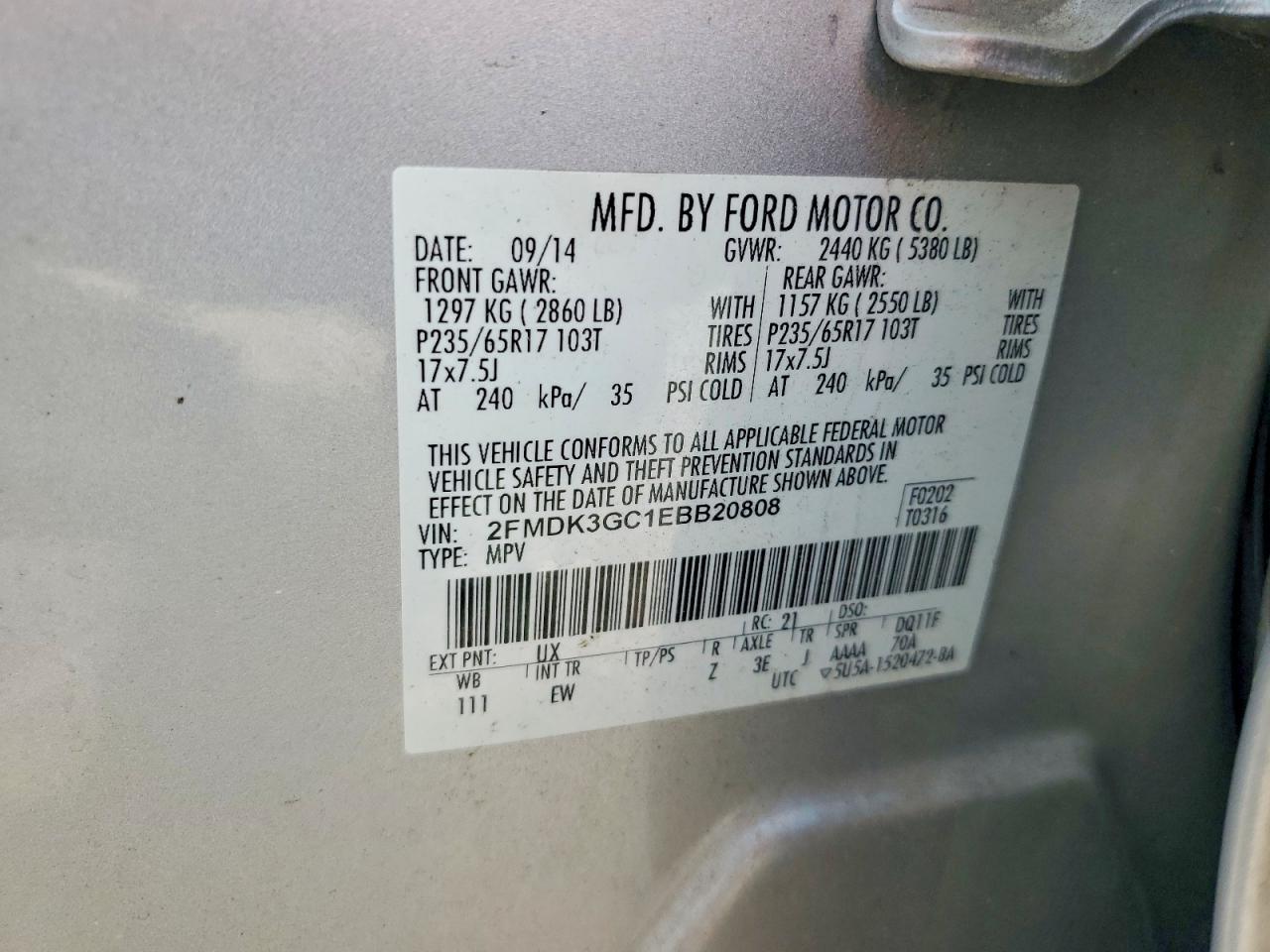 FORD EDGE 2014 — 14