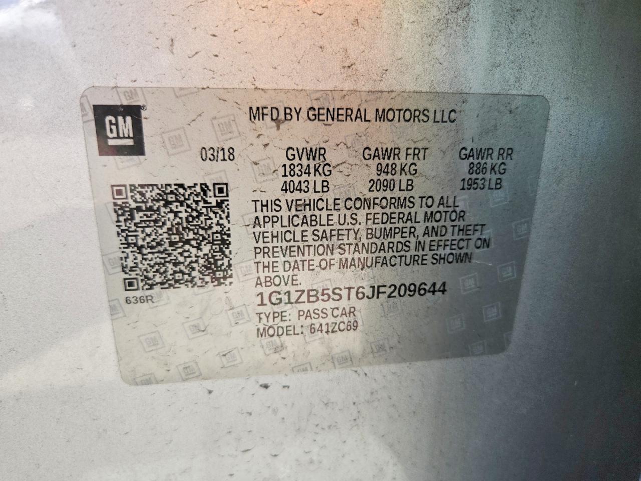 CHEVROLET MALIBU 2018 — 13
