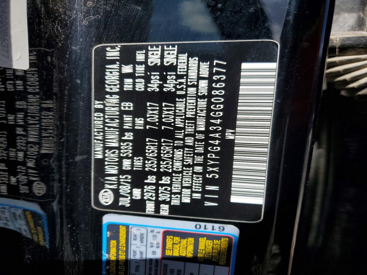 KIA SORENTO 2016 — 14