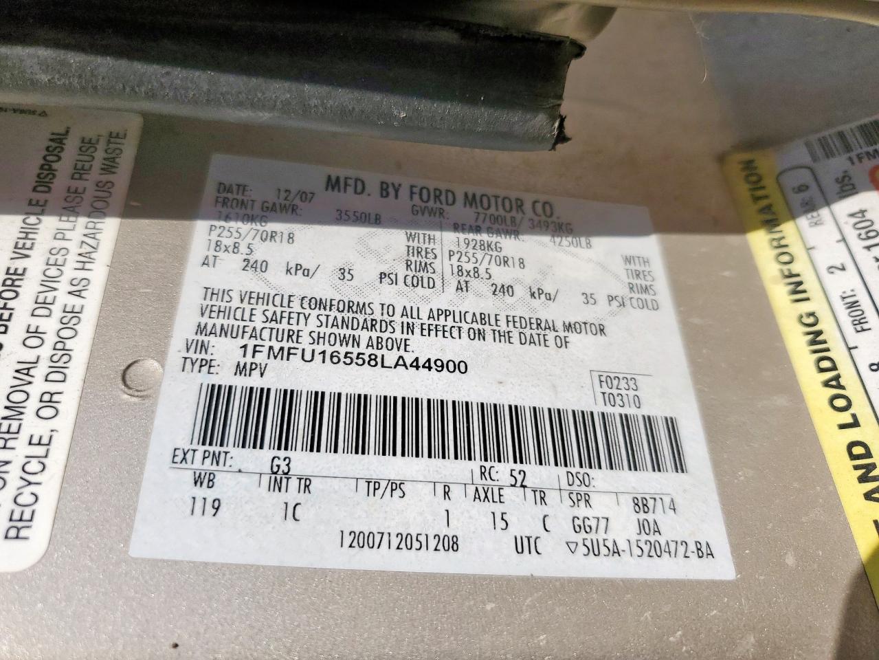 FORD EXPEDITION 2008 — 14