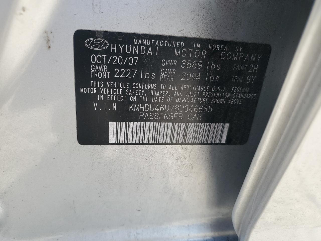 HYUNDAI ELANTRA 2008 — 14