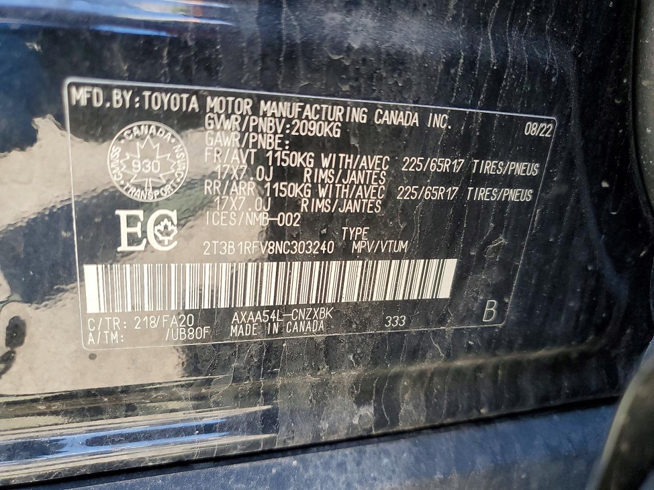TOYOTA RAV4 2022 — 15