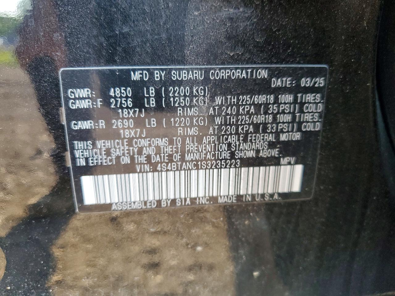 SUBARU OUTBACK 2025 — 14