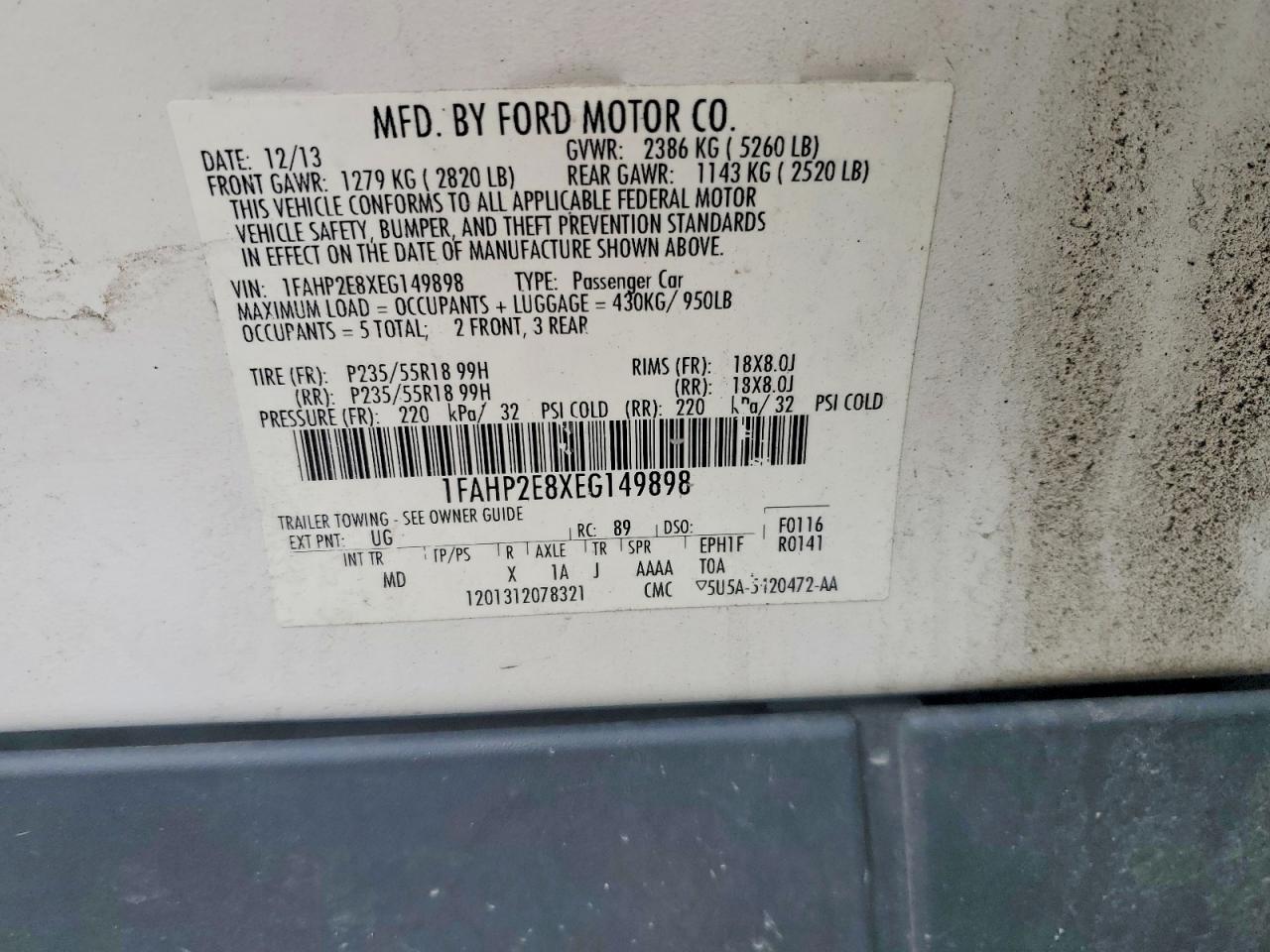 FORD TAURUS 2014 — 13