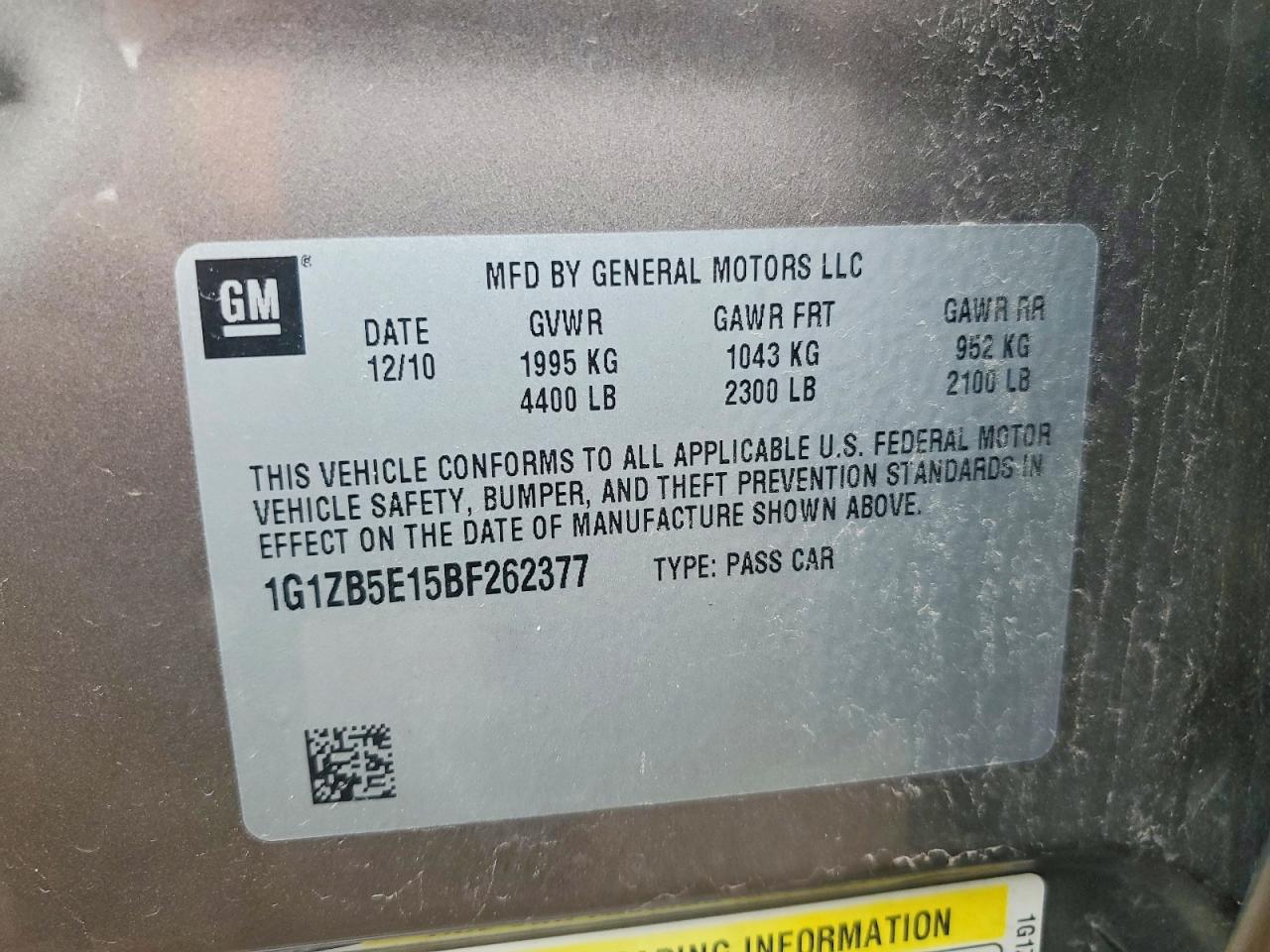 CHEVROLET MALIBU 2011 — 13