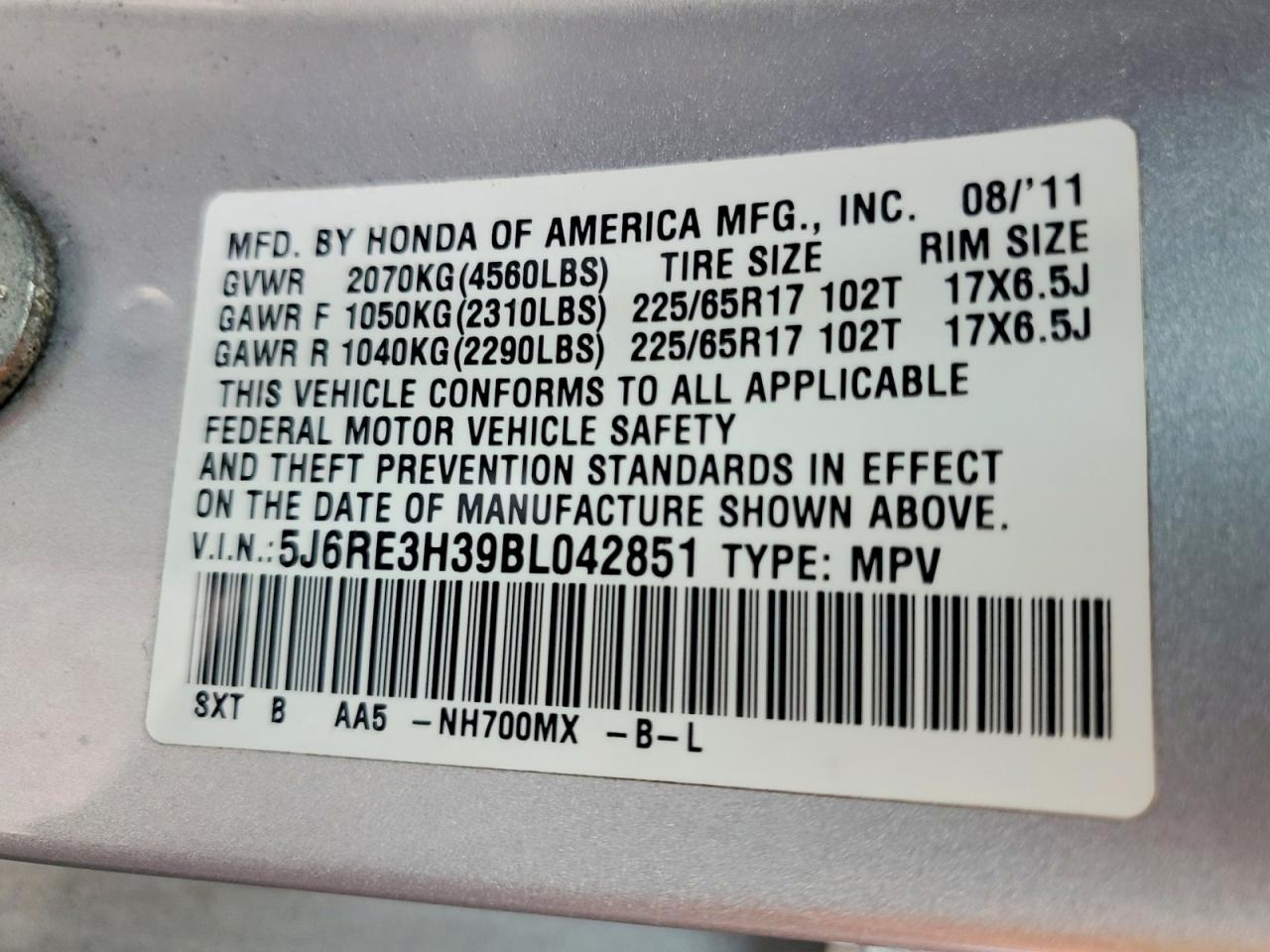 HONDA CR-V 2011 — 14