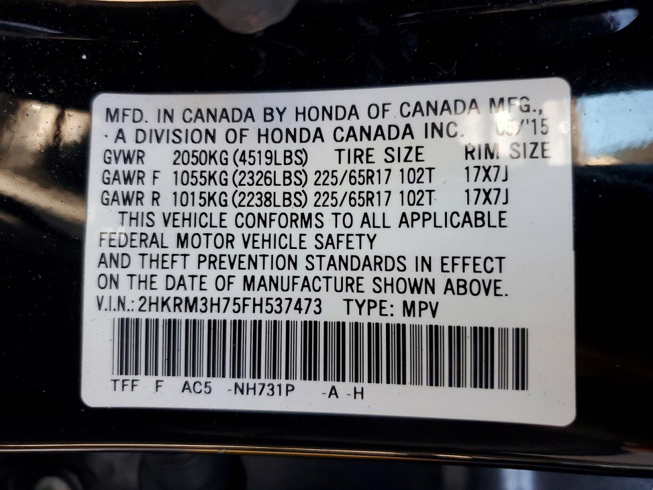 HONDA CR-V 2015 — 14