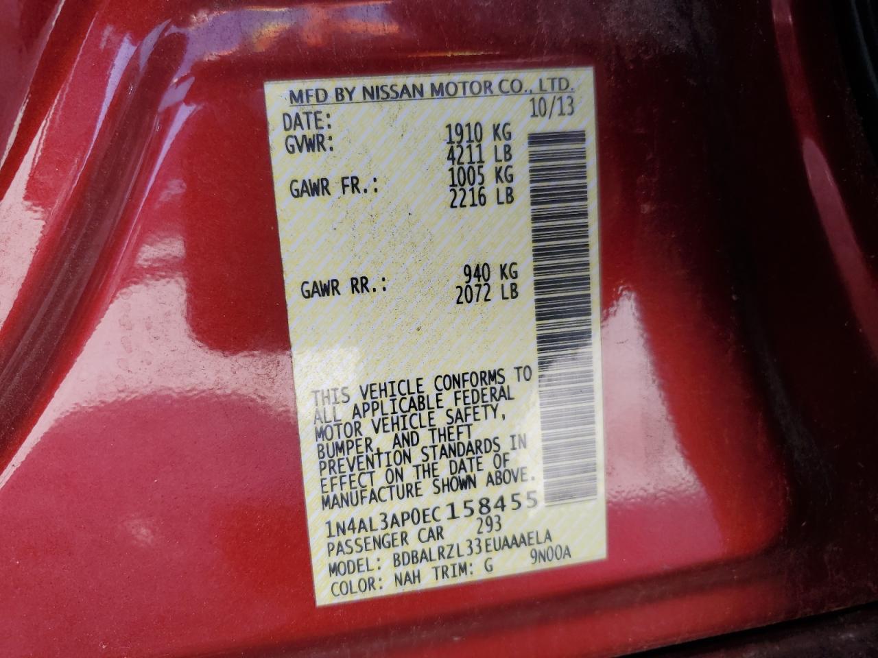 NISSAN ALTIMA 2014 — 13