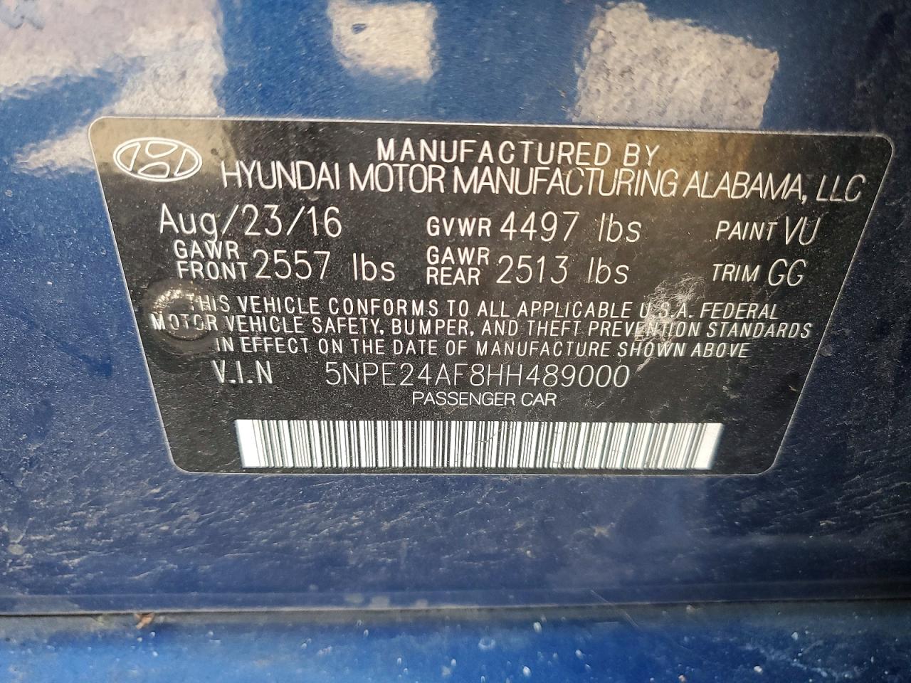 HYUNDAI SONATA 2017 — 13