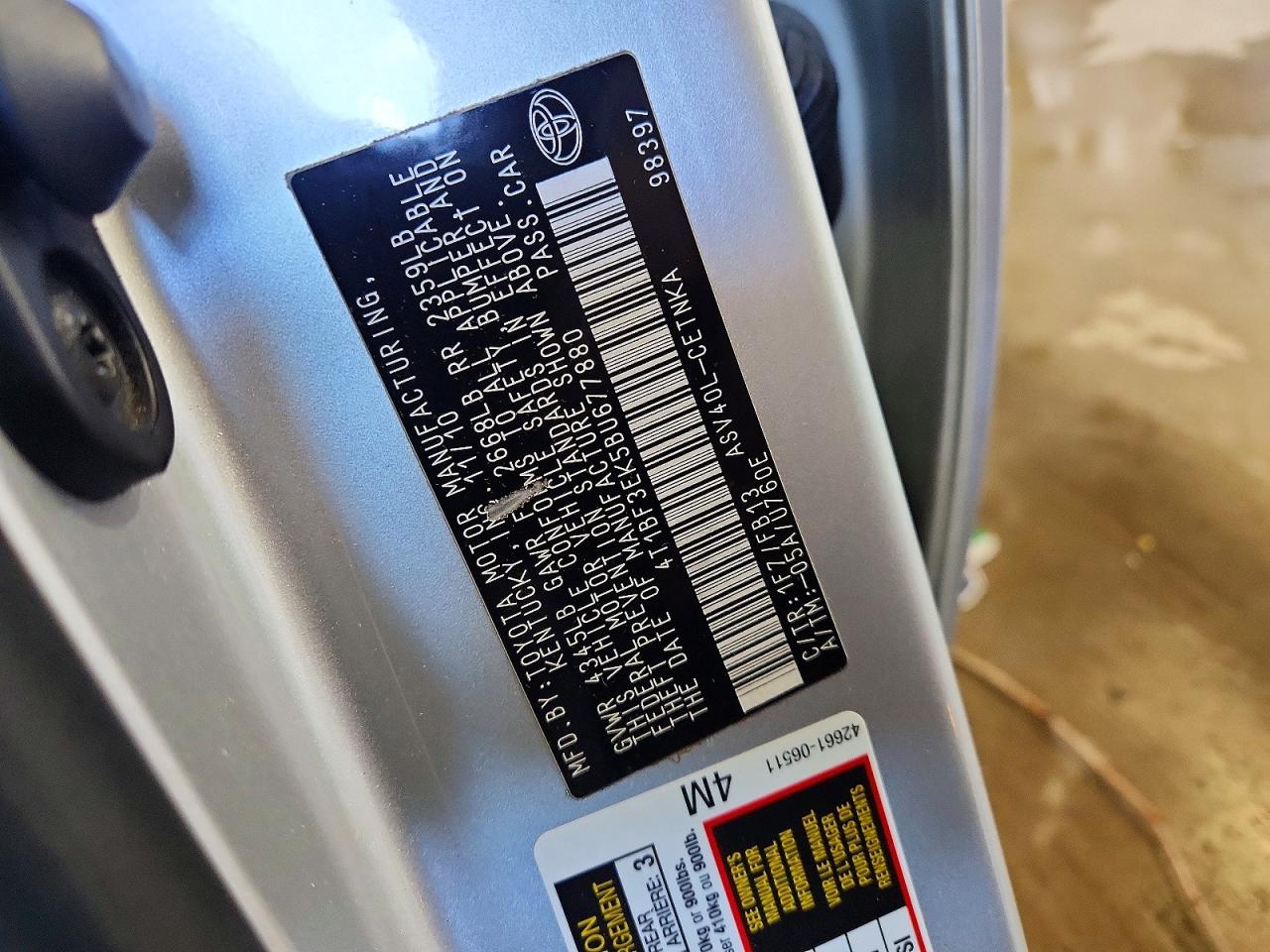 TOYOTA CAMRY 2011 — 13