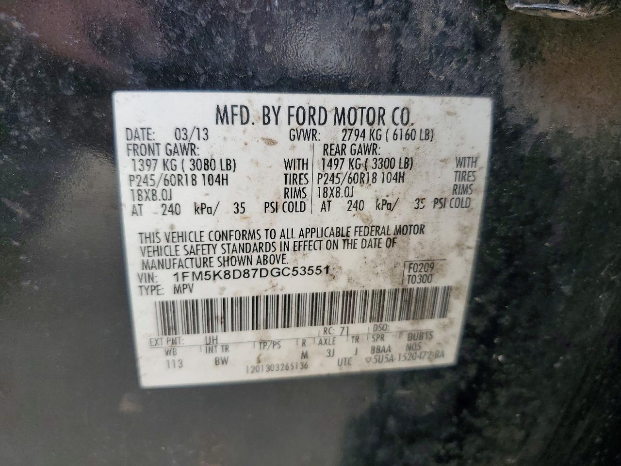 FORD EXPLORER 2013 — 14
