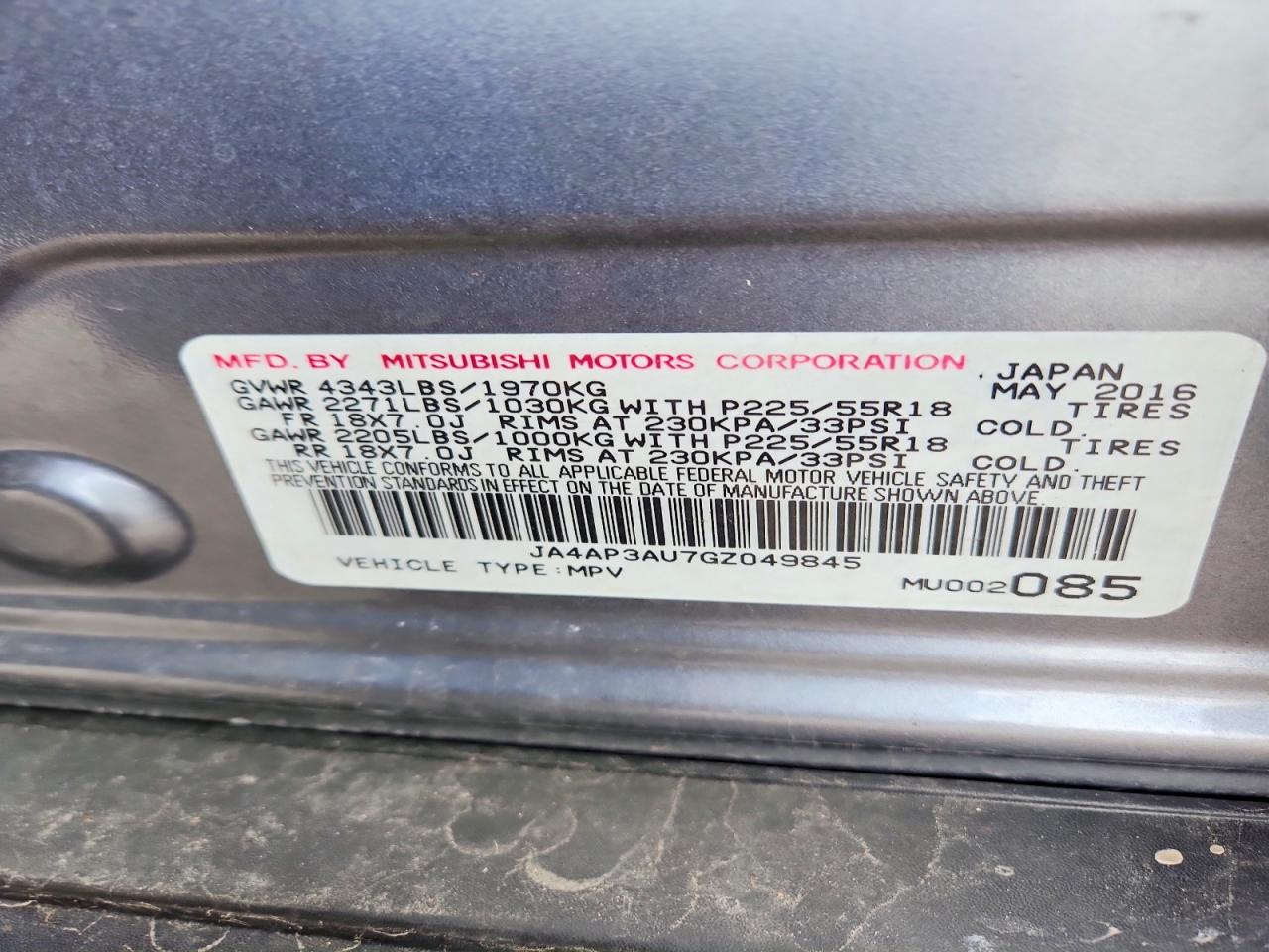 MITSUBISHI OUTLANDER SPORT 2016 — 13