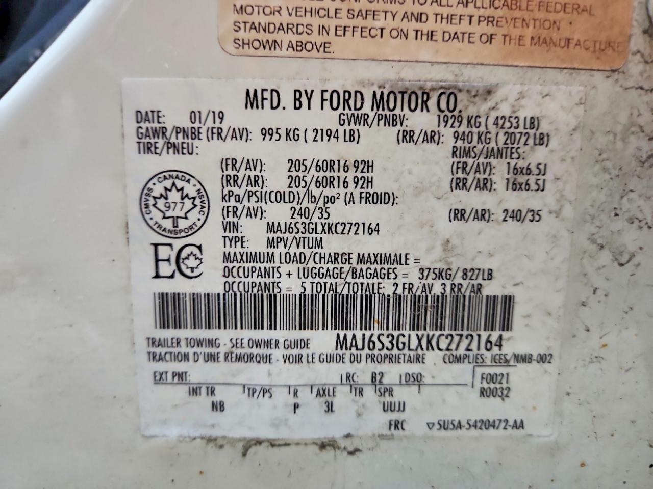 FORD ECOSPORT 2019 — 14