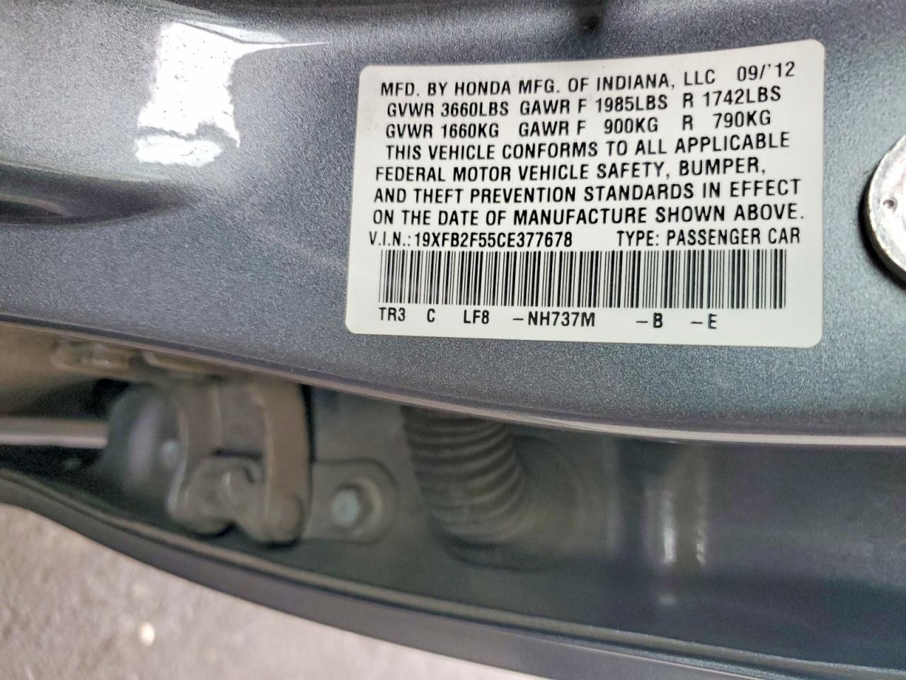 HONDA CIVIC 2012 — 13
