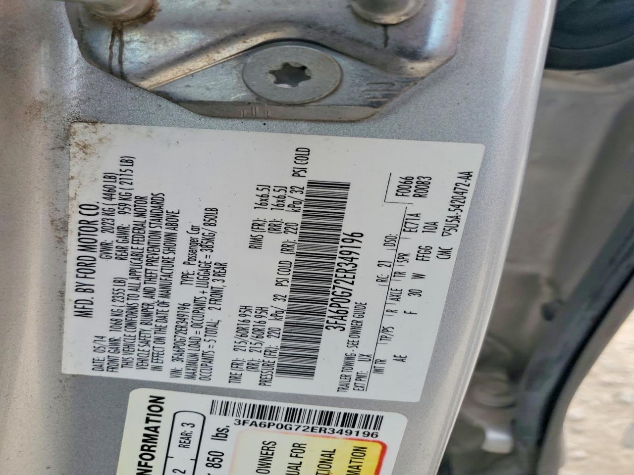 FORD FUSION 2014 — 13