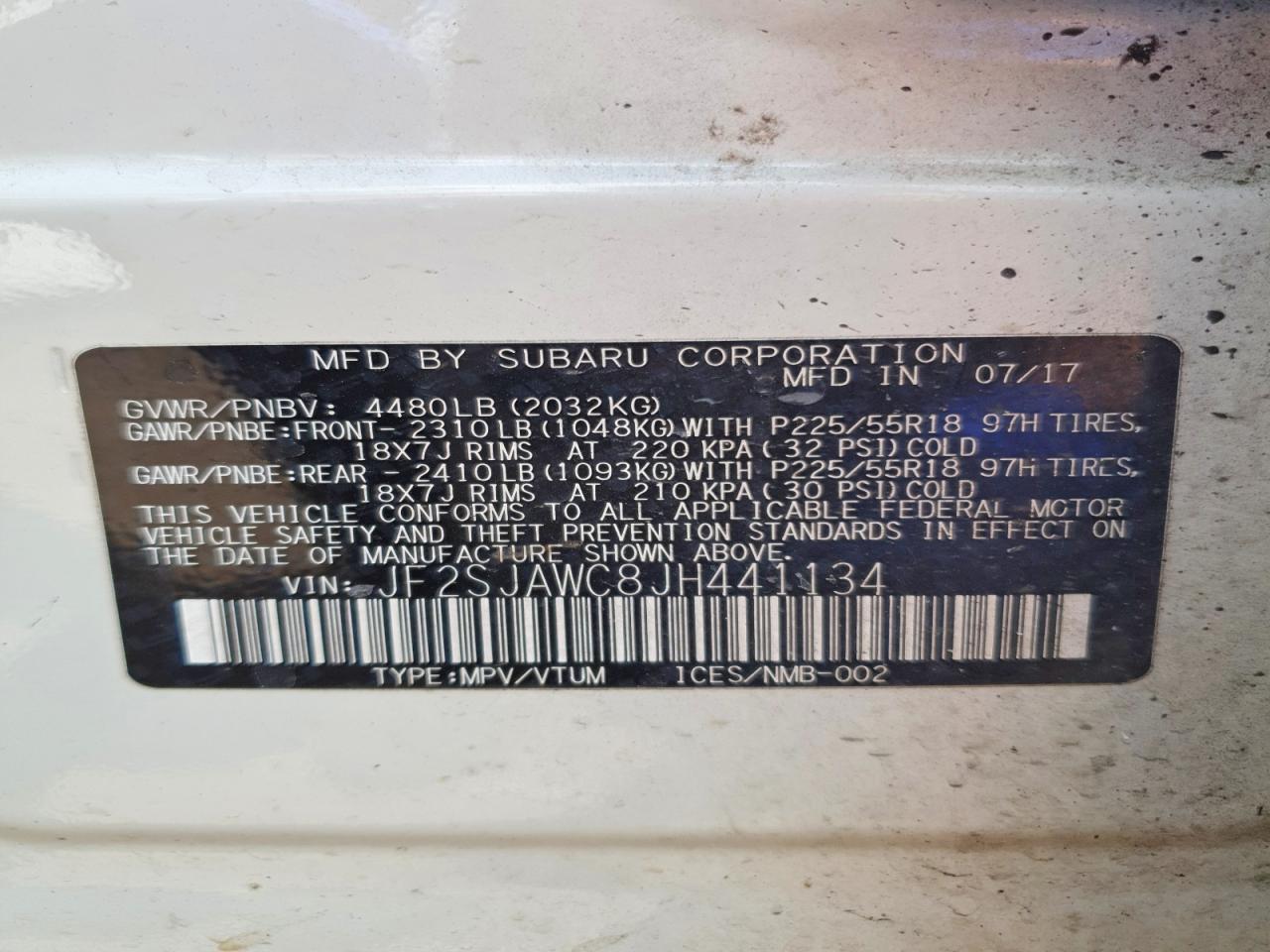 SUBARU FORESTER 2018 — 13