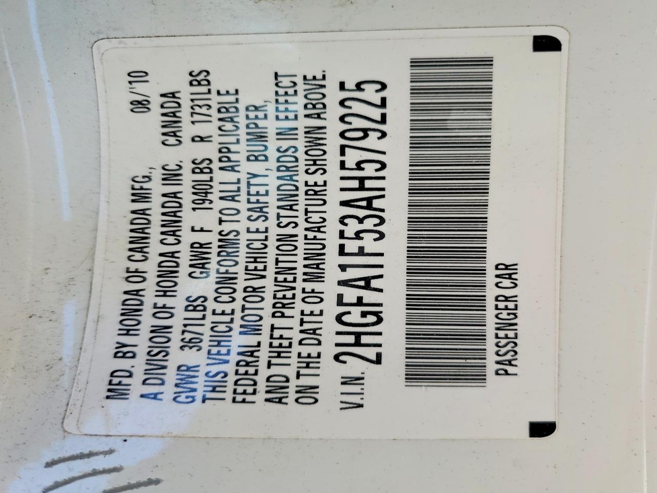 HONDA CIVIC 2010 — 14