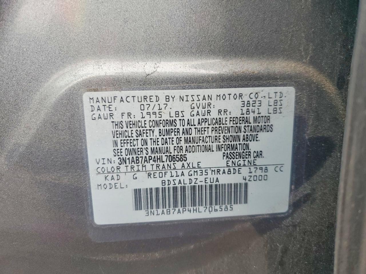 NISSAN SENTRA 2017 — 14