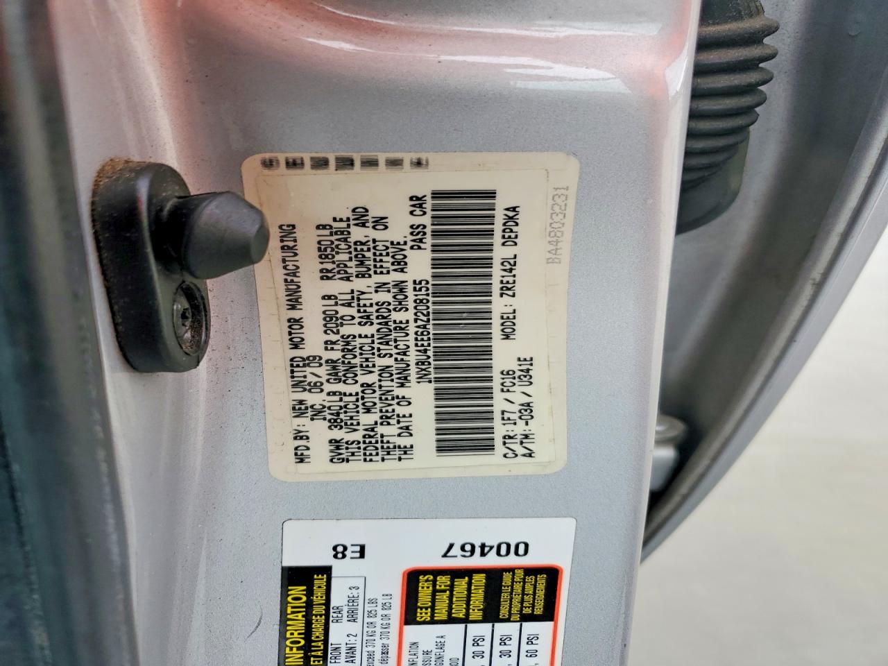 TOYOTA COROLLA 2010 — 13