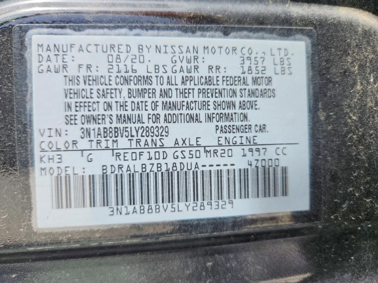 NISSAN SENTRA 2020 — 13