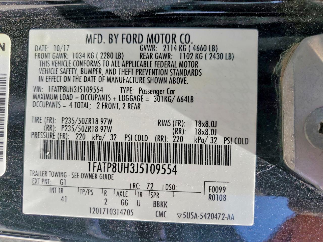 FORD MUSTANG 2018 — 13