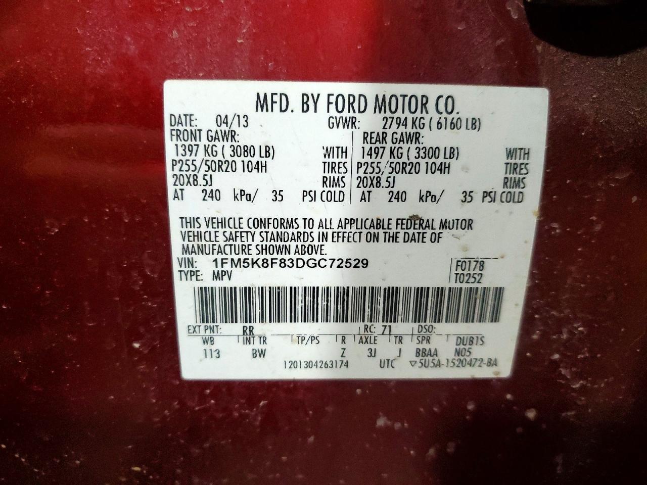 FORD EXPLORER 2013 — 14