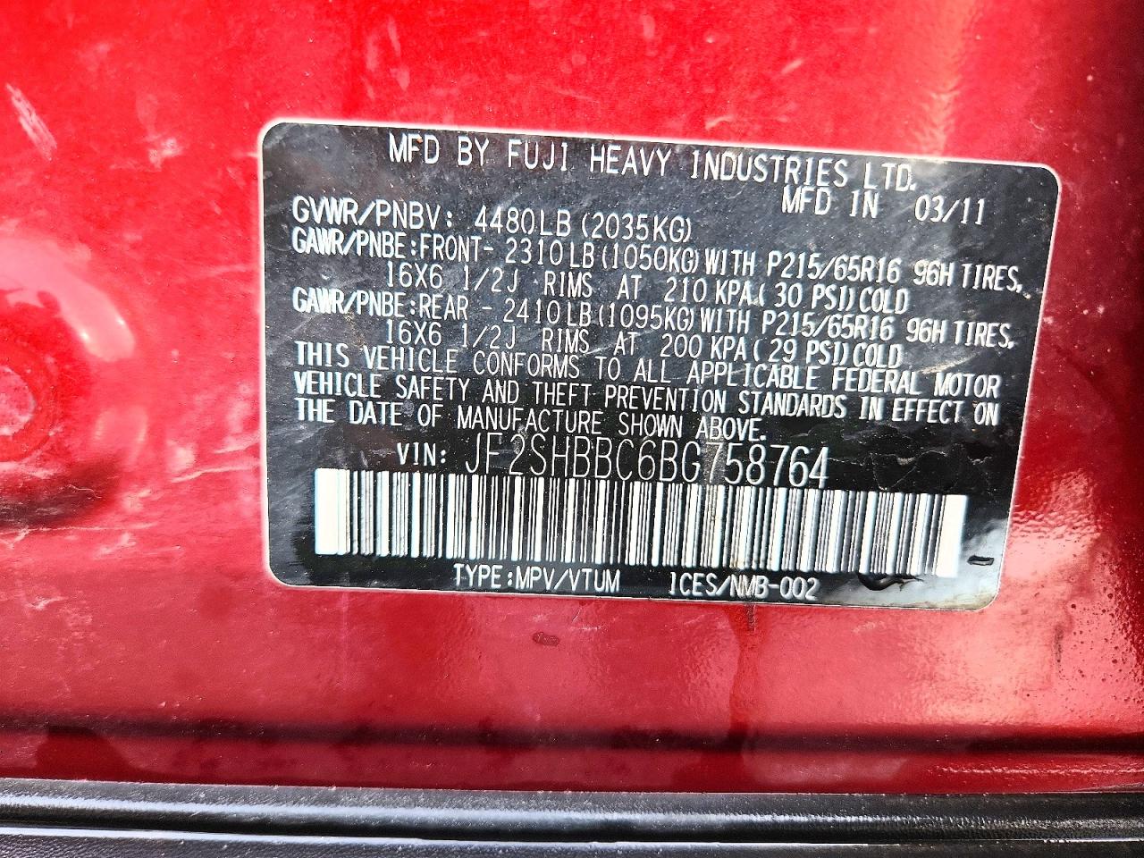 SUBARU FORESTER 2011 — 14