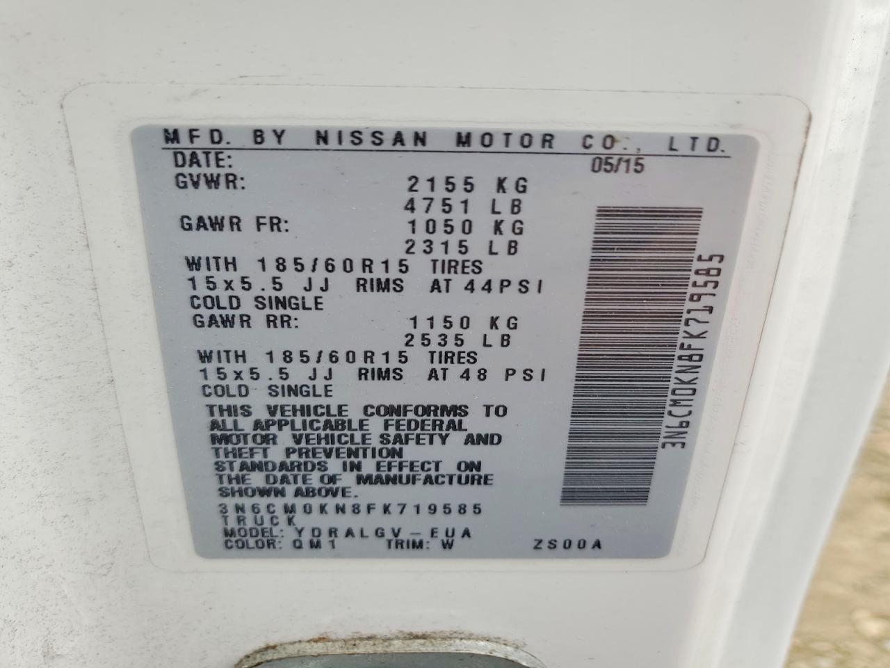 NISSAN NV200 2015 — 15