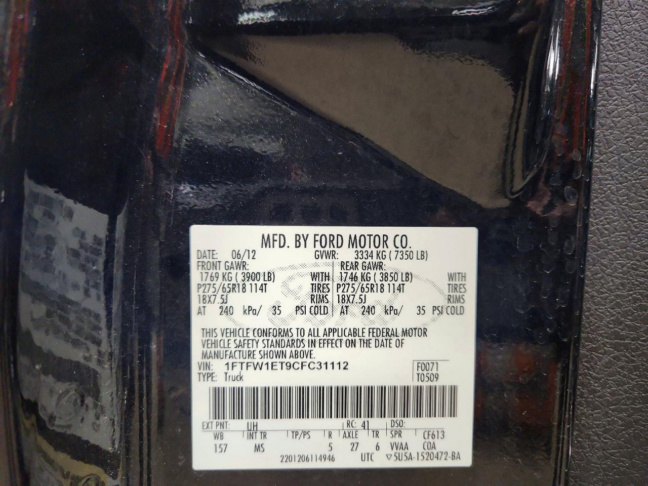 FORD F150 2012 — 14