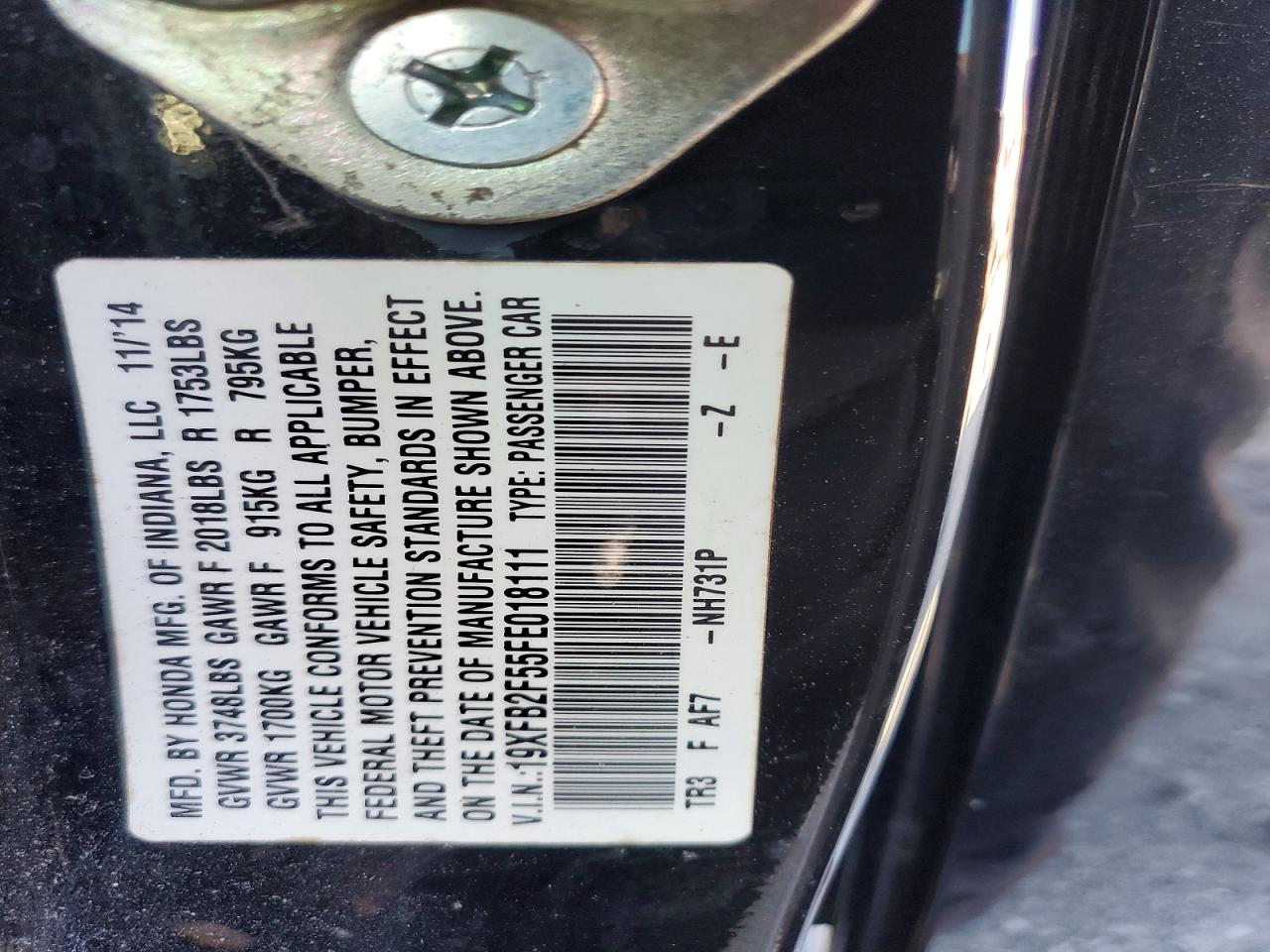 HONDA CIVIC 2015 — 13