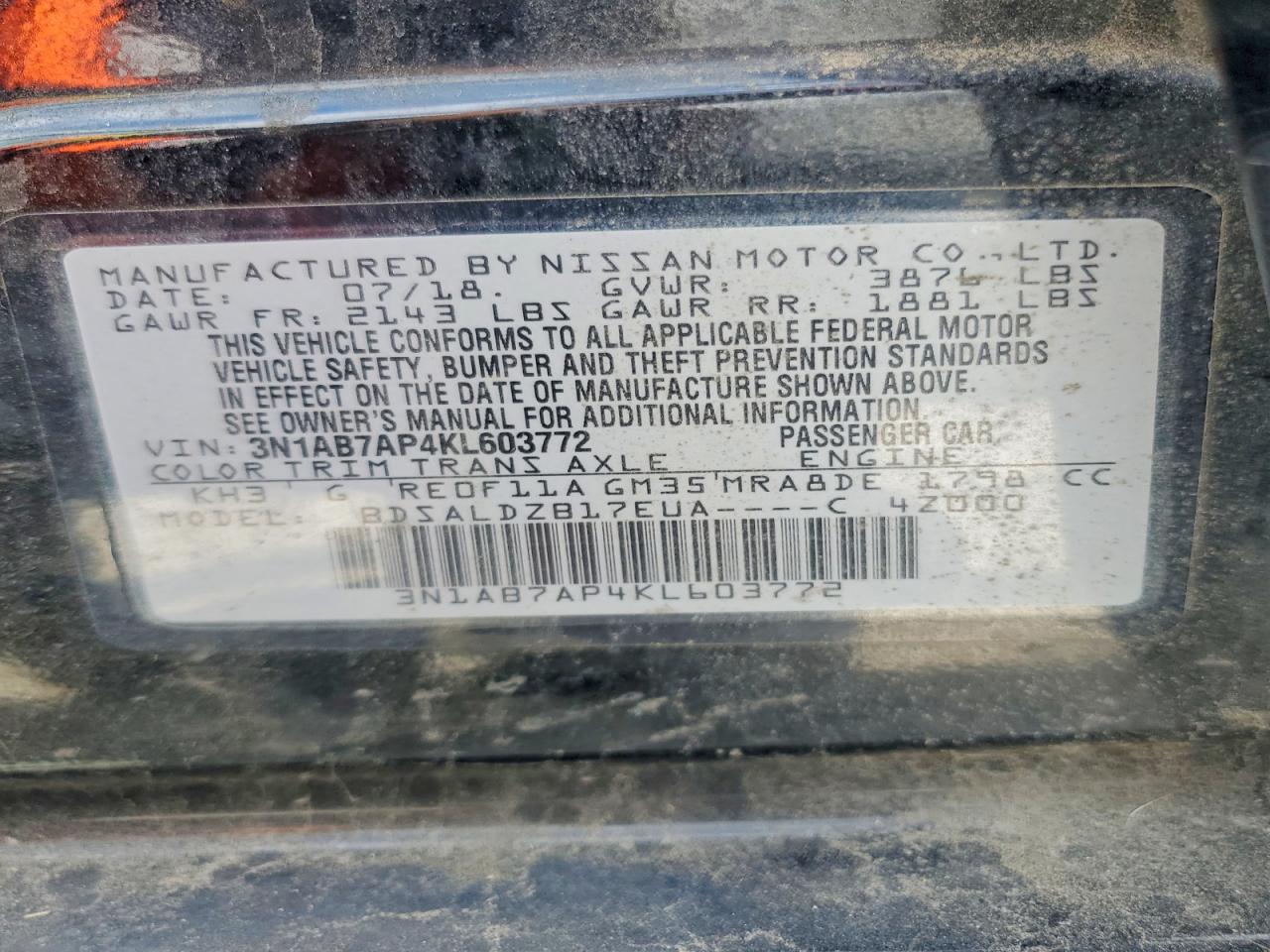 NISSAN SENTRA 2019 — 13