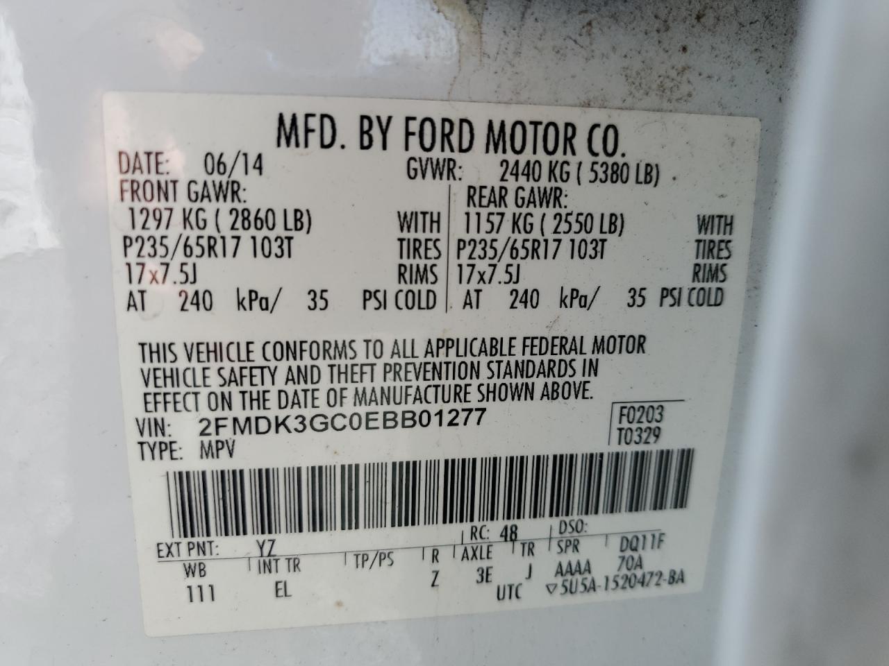 FORD EDGE 2014 — 14