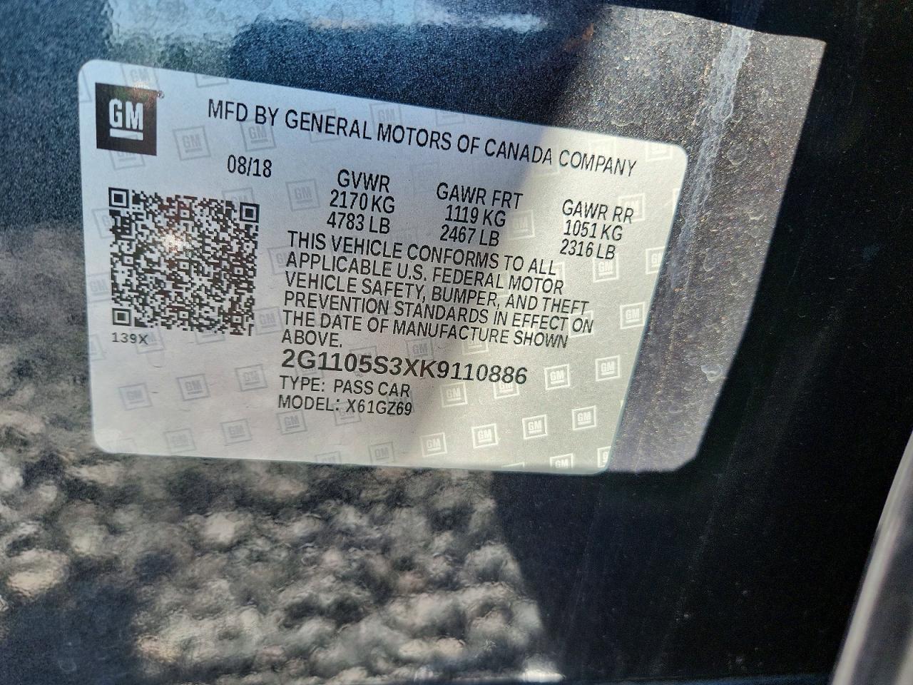 CHEVROLET IMPALA 2019 — 14