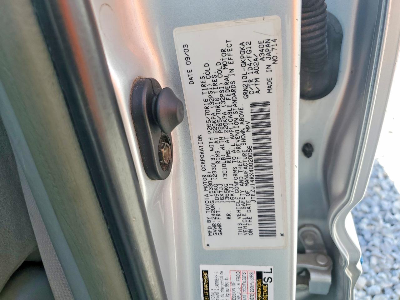 TOYOTA 4RUNNER 2004 — 14