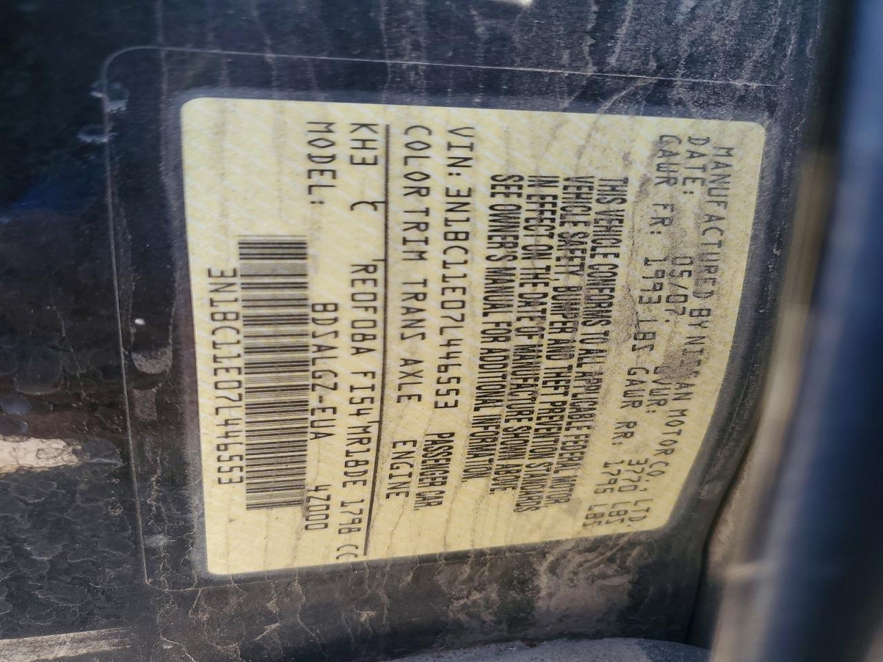 NISSAN VERSA 2007 — 13