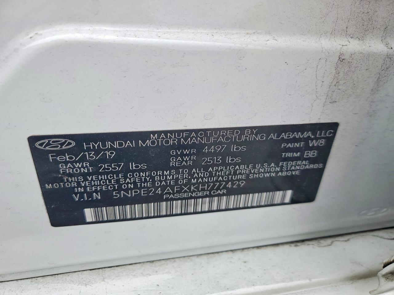 HYUNDAI SONATA 2019 — 14