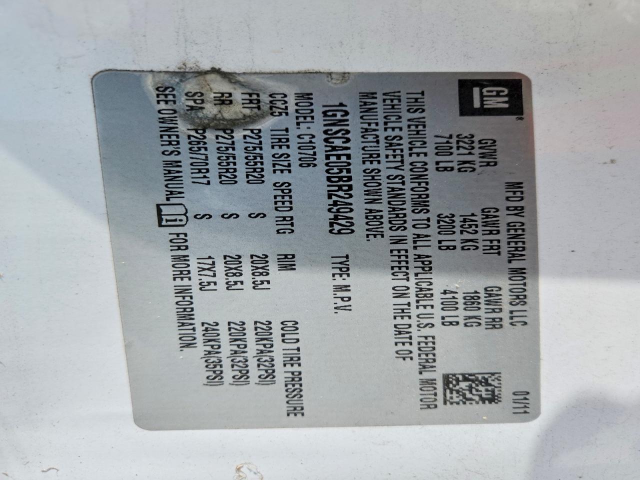 CHEV TAHOE 2011 — 14