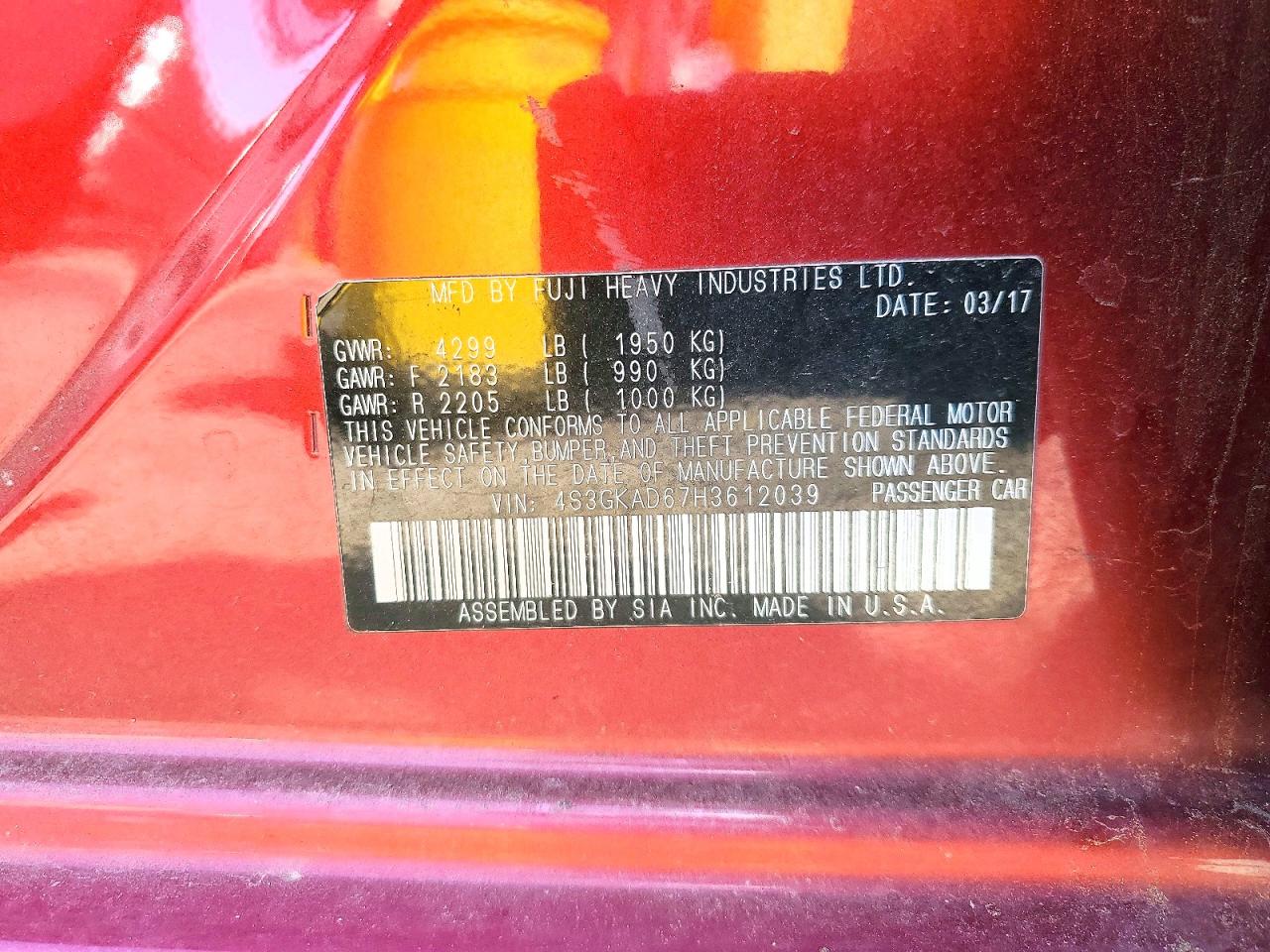 SUBARU IMPREZA 2017 — 13