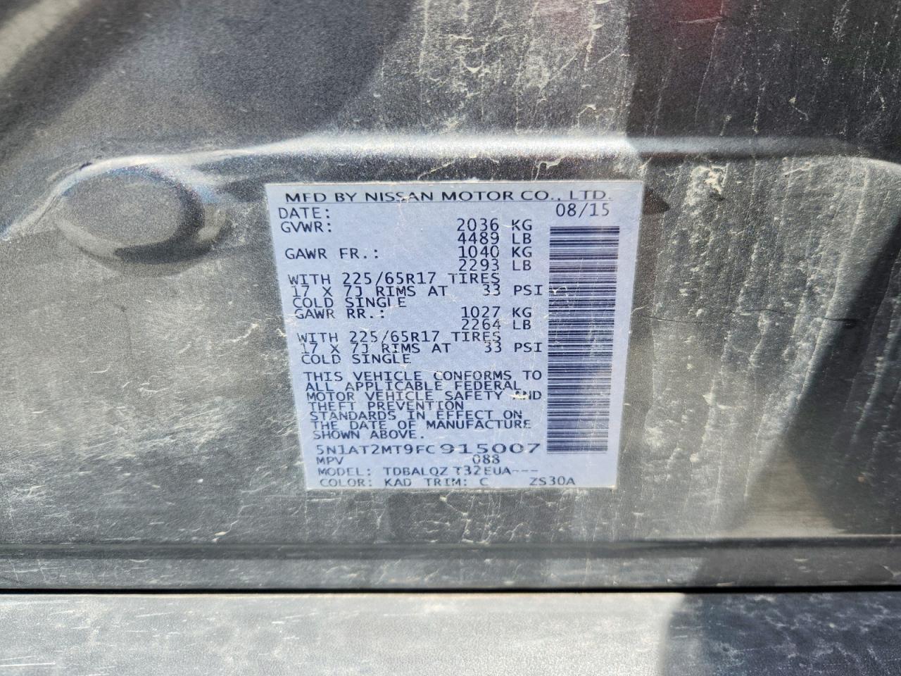 NISSAN ROGUE 2015 — 14