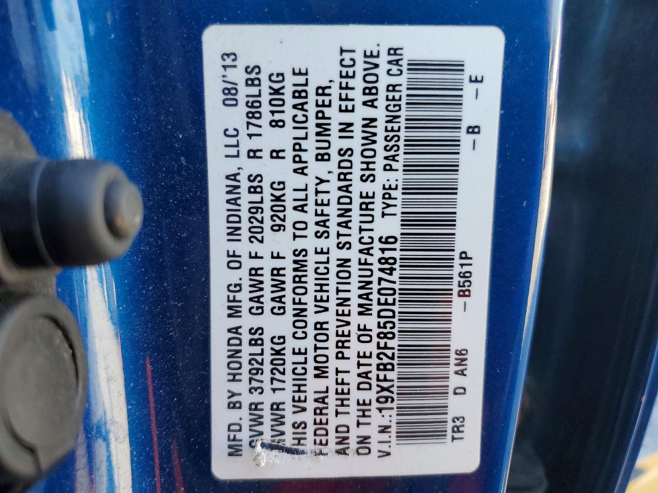 HONDA CIVIC 2013 — 14