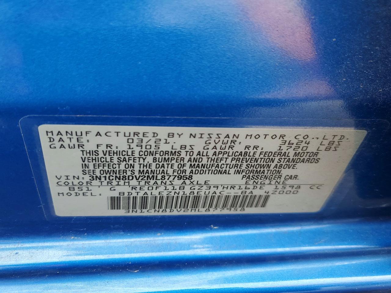 NISSAN VERSA 2021 — 14