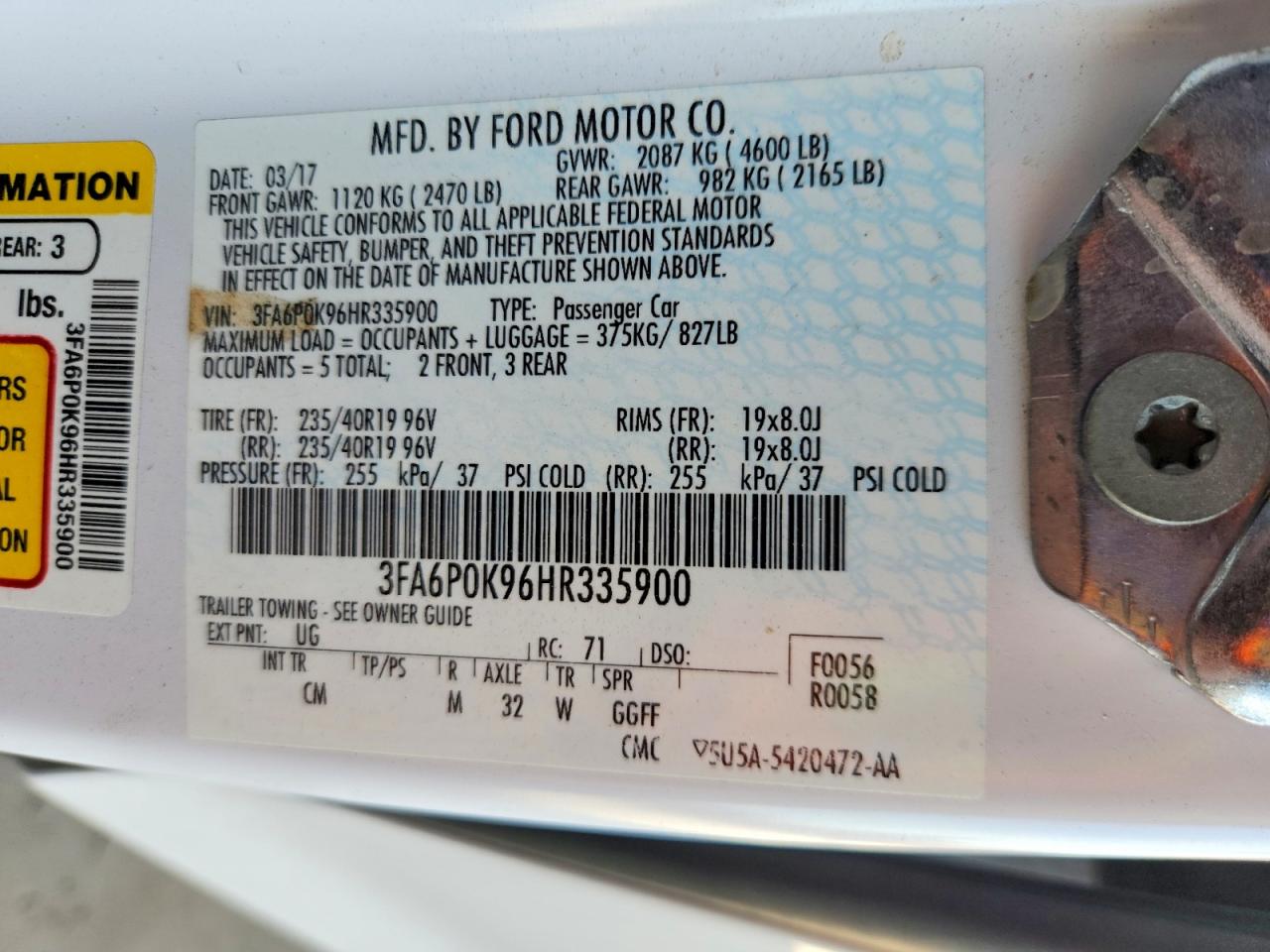 FORD FUSION 2017 — 14