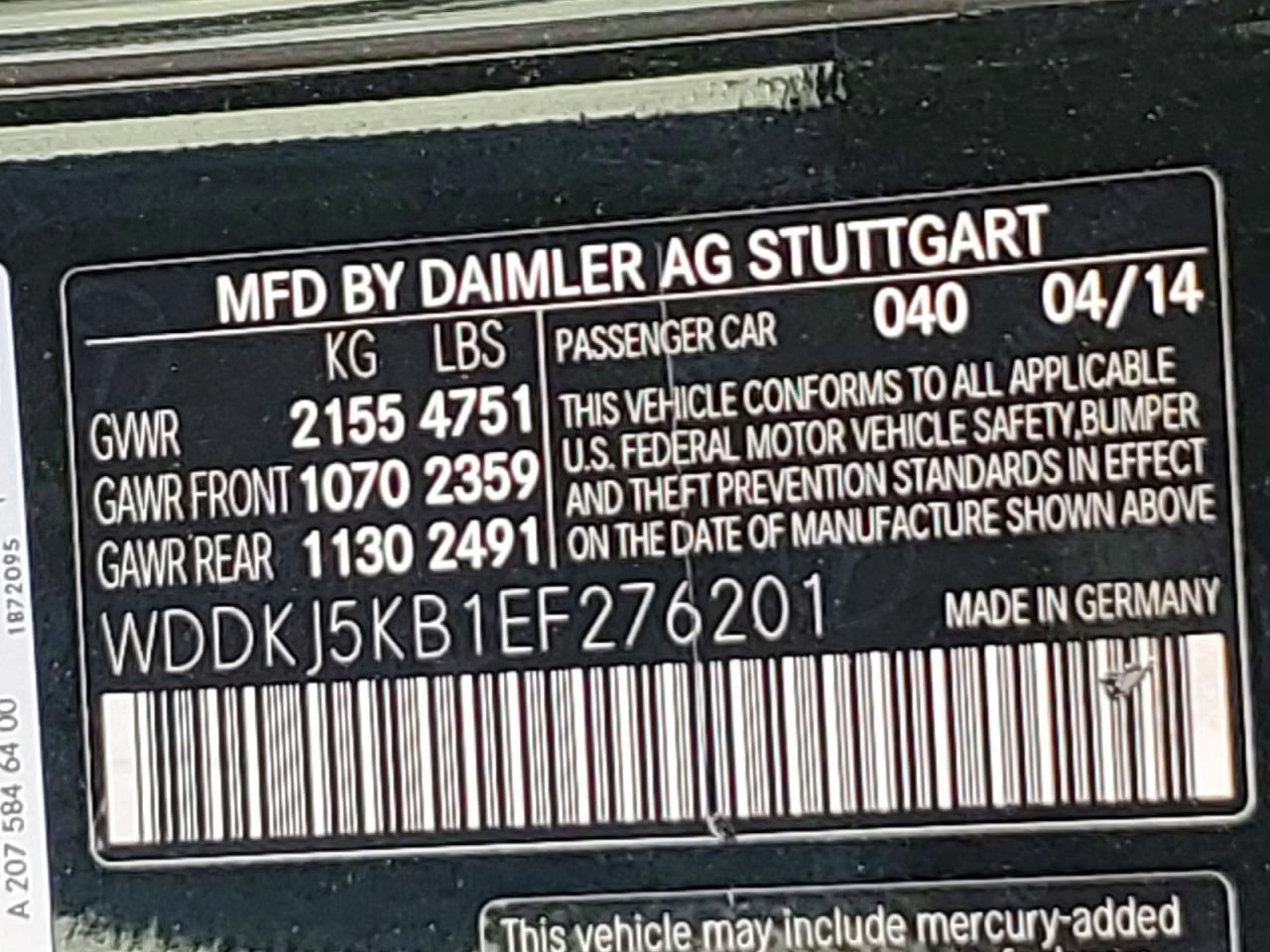 MERCEDES-BENZ E 2014 — 14