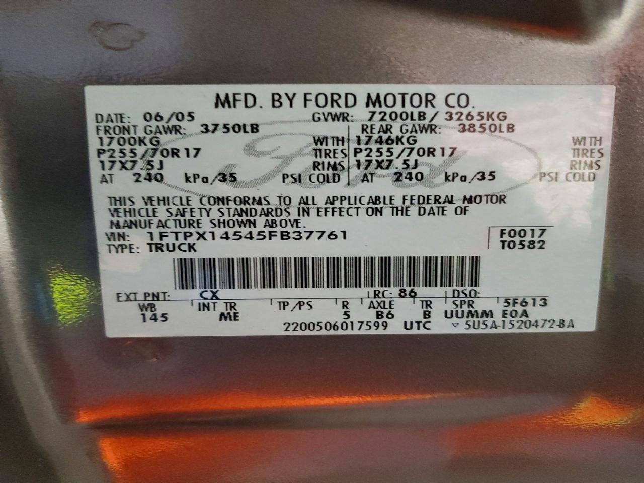 FORD F150 2005 — 13