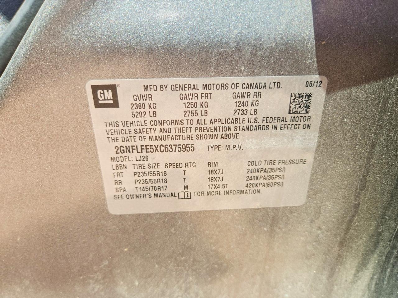 CHEVROLET EQUINOX 2012 — 13