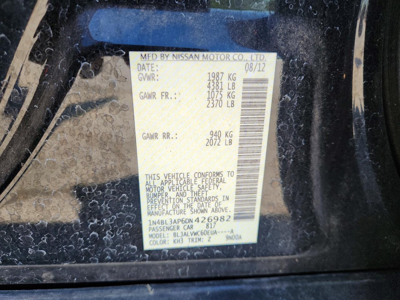 NISSAN ALTIMA 2013 — 13